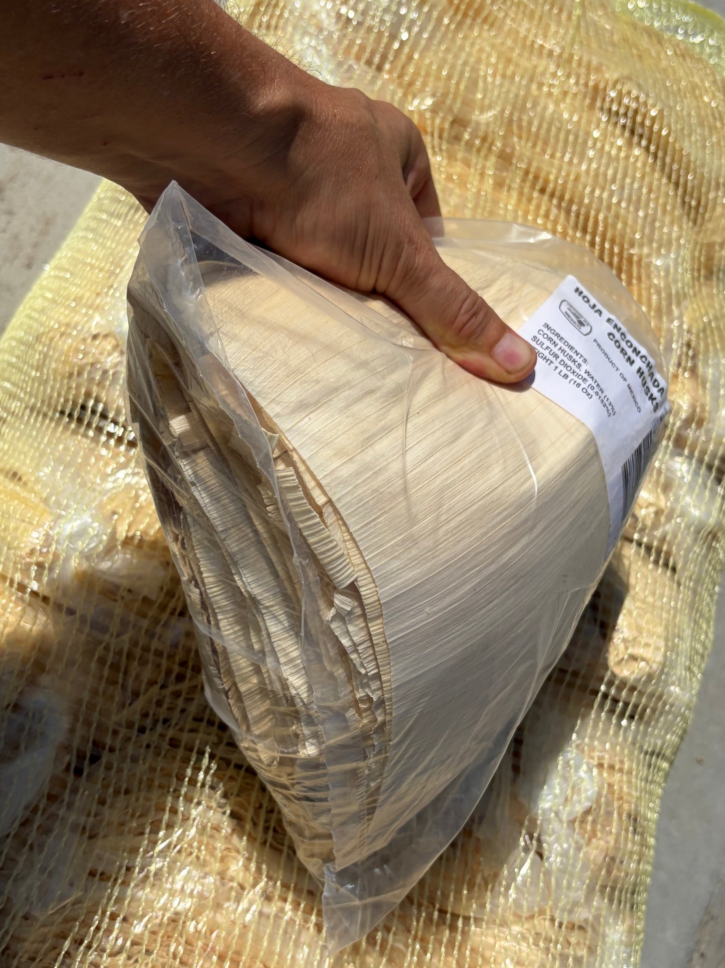 Bulto de Hojas para tamales de 24 paquetes Corn husk enconchada bundle sack